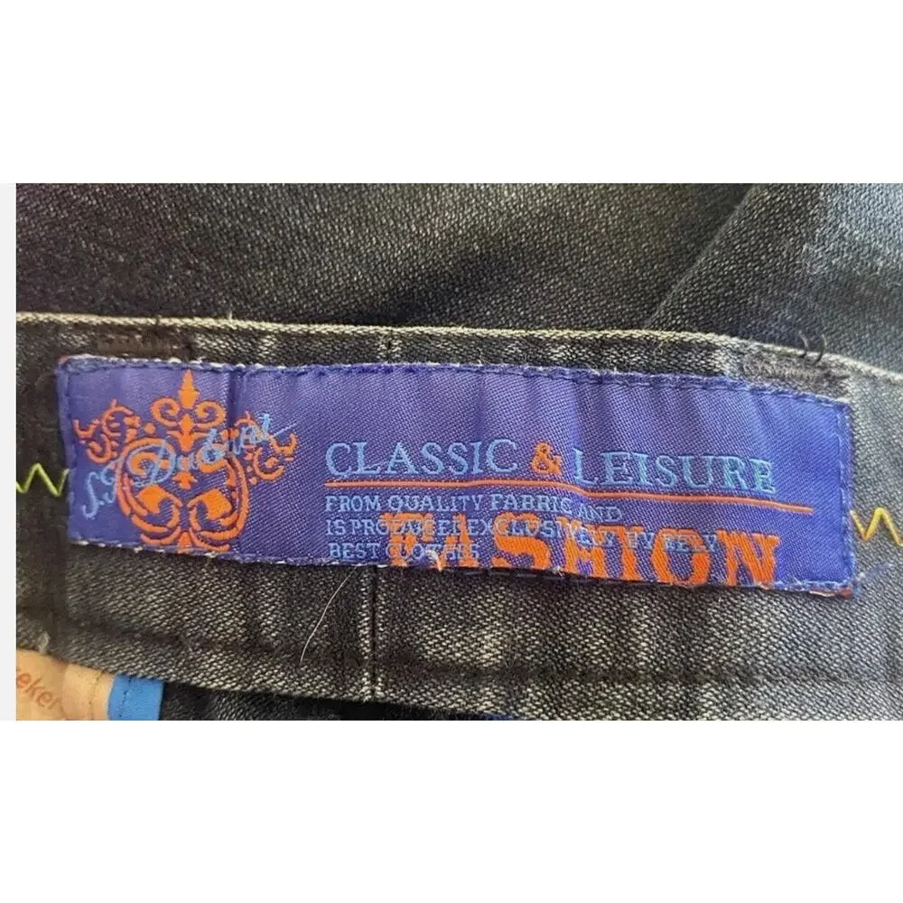 T. Dubant Classics Womens 32x32 Dark Wash Denim Bootcut Pants Stud Trim‎